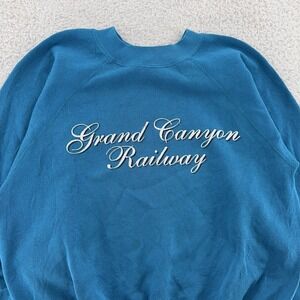 Vintage Grand Canyon Railway‎ Sweatshirt BOXY Small Crewneck Train Railroad 90